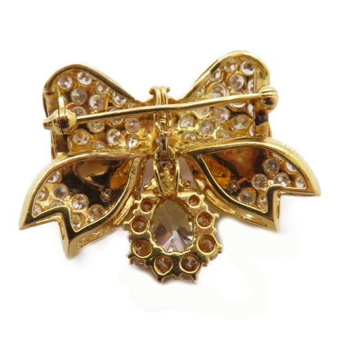 FINE JEWELRY 1.01ct 3.35ct Diamond Brooch 18K Yellow Gold 9.7g