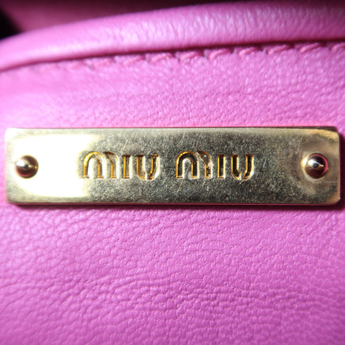 Miu Miu GHW Shoulder Bag Crossbody Lambskin Leather Pink