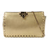 Valentino GHW Chain Shoulder Crossbody Bag Clutch Calfskin Leather Gold Silver