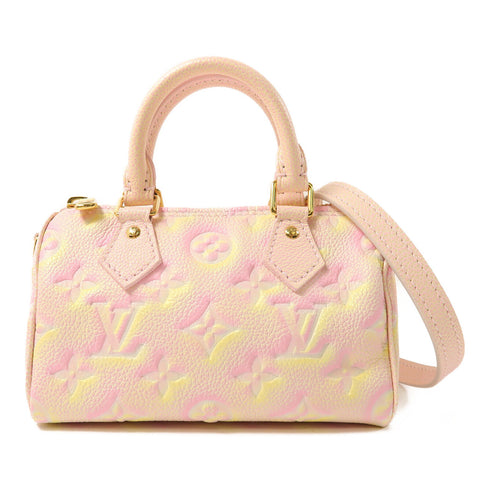 LOUIS VUITTON LV GHW Nano Speedy 2 Way Bag M81508 Monogram Empreinte Pink/Yellow