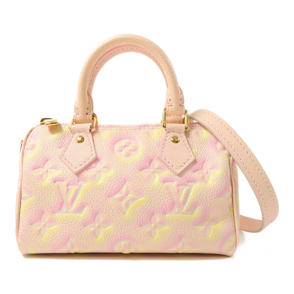 LOUIS VUITTON LV GHW Nano Speedy 2 Way Bag M81508 Monogram Empreinte Pink/Yellow