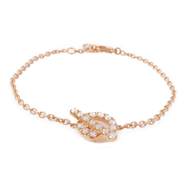 HERMES Finesse Bracelet 18K Pink Gold Diamond