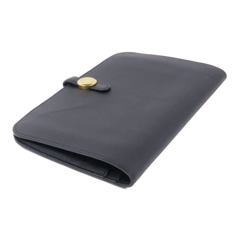 HERMES GHW Dogon Long Wallet Swift Leather Noir