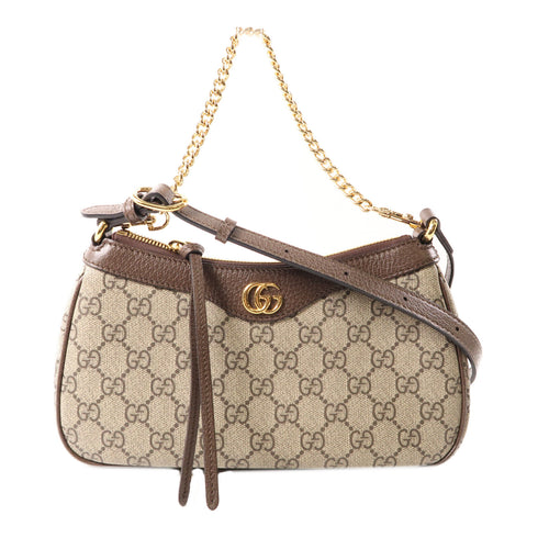 GUCCI GG GHW Ophidia 2 Way Bag 735145 Coated Canvas Brown