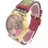 GUCCI GG Timeless Quartz Watch SS Coated Leather Belt YA1264038A Brown Pink