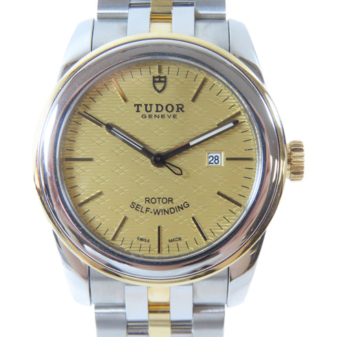 TUDOR Glamor Date Automatic Watch 53003 Stainless Steel 18K Yellow Gold