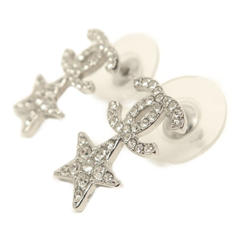 CHANEL CC Earrings Metal Silver