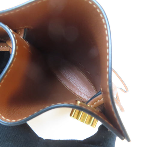 LOEWE GHW Dice Pocket Shoulder Bag C630R12X01 Calfskin Leather Brown