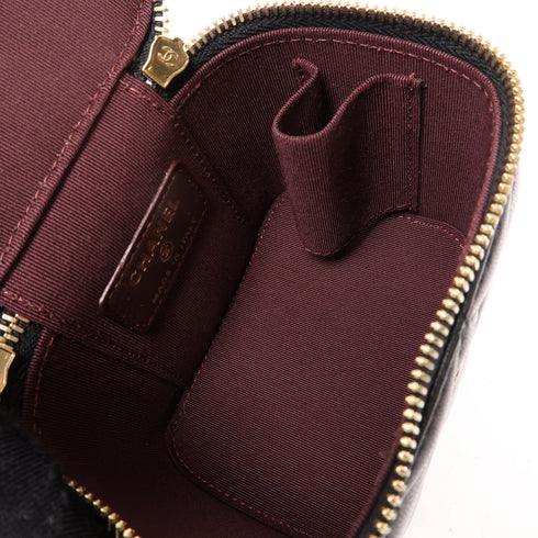 CHANEL CC GHW Vanity Case Chain Shoulder Bag Lambskin Leather Black