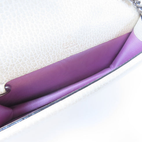 GUCCI GG Super Mini Dionysus Chain Shoulder Bag 476432 Calfskin Leather Beige