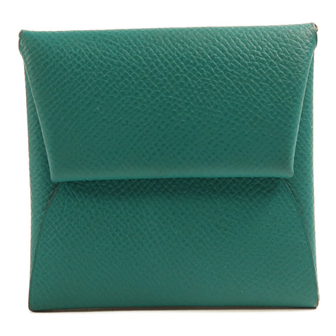HERMES PHWBastia Card Case Purse Veau Epsom Leather Green