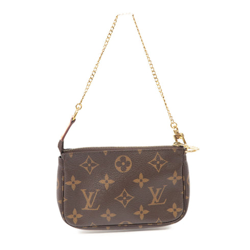 LOUIS VUITTON LV GHW Mini Pochette Accessoires Handbag M58009 Monogram Brown v1