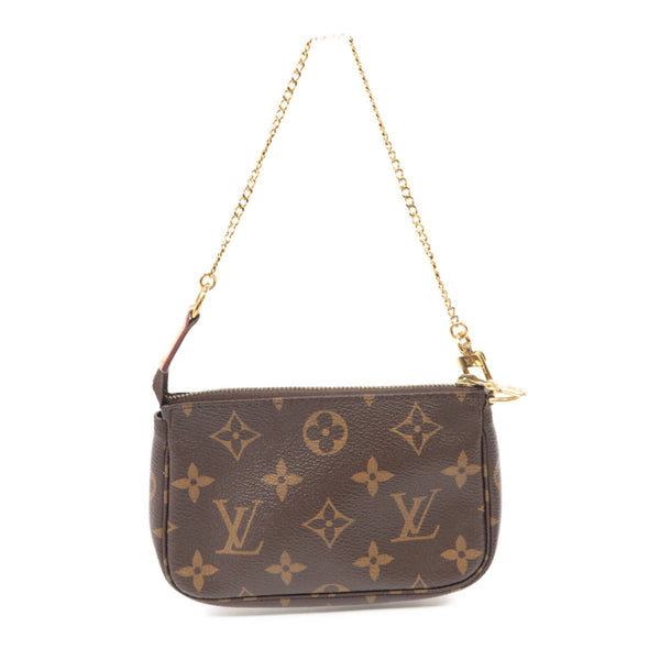 LOUIS VUITTON LV GHW Mini Pochette Accessoires Handbag M58009 Monogram Brown v1