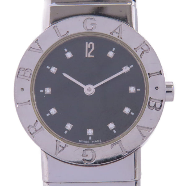 BVLGARI 25MM Quartz Watch BB 26 2T S Stainless Steel Black