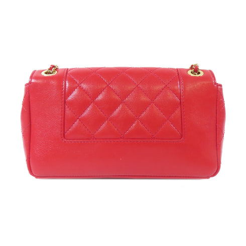 CHANEL CC GHW Chain Shoulder Bag A93083 Calfskin Leather Red