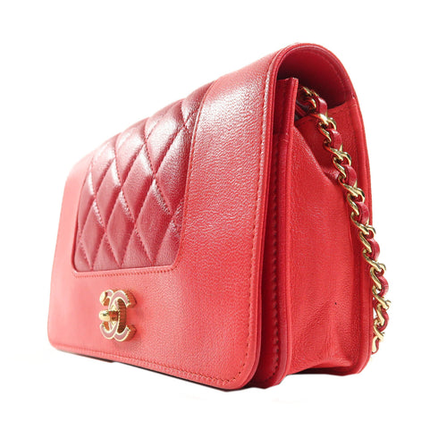 CHANEL Quilted CC GHW WOC Shoulder Bag Calfskin Leather Pink