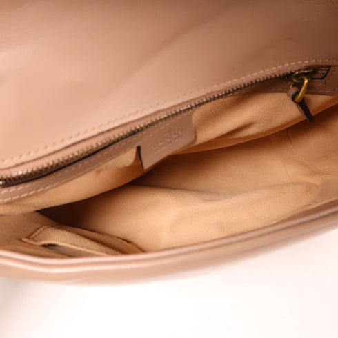GUCCI GG GHW GG Marmont 2 Way Shoulder Bag 498110 Calfskin Leather Nude Pink