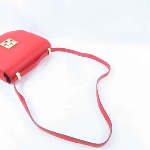 HERMES GHW Mosaique AU 24 Bag Shoulder Handbag Epsom Leather Rouge De Coeur Red