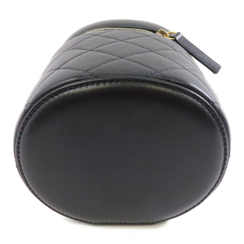 CHANEL Quilted CC GHW Bucket Bag Chain Shoulder Bag AS3210 Lambskin Black