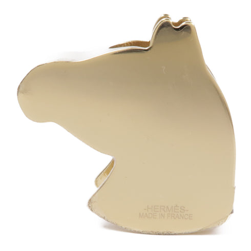 HERMES Zebra Scarf Ring Metal Gold