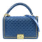 CHANEL Quilted CC GHW Boy 28 Chain Shoulder Bag Lambskin Leather Blue