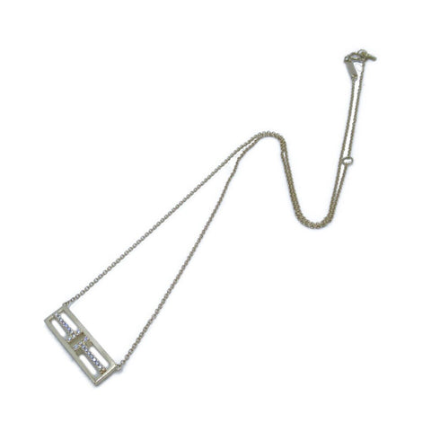 TIFFANY&CO T Open Vertical Diamond Necklace 18K Yellow Gold