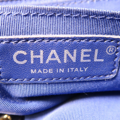 CHANEL Quilted CC SHW Backpack Rucksack Lambskin Leather Blue