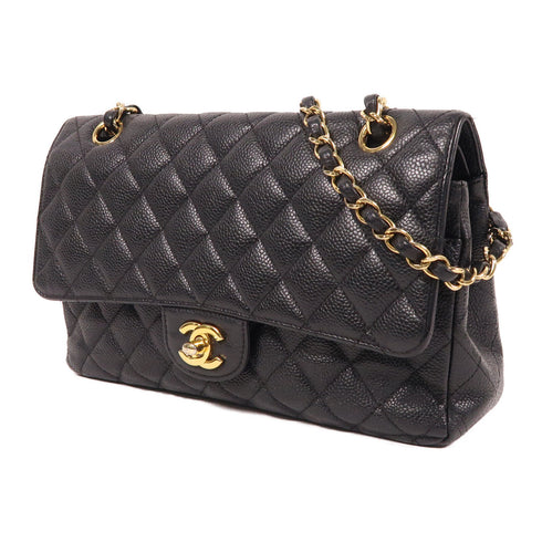 CHANEL CC GHW Classic 25 Chain Shoulder Bag A01112 Calfskin Leather Black