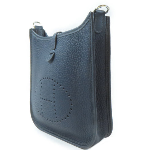 HERMES PHW Evelyne TPM Shoulder Crossbody Bag Clemence Leather Bleu Nuit Blue