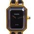 CHANEL GHW Premiere L Quartz Watch SS Leather Gold Plated H0001 Black v1