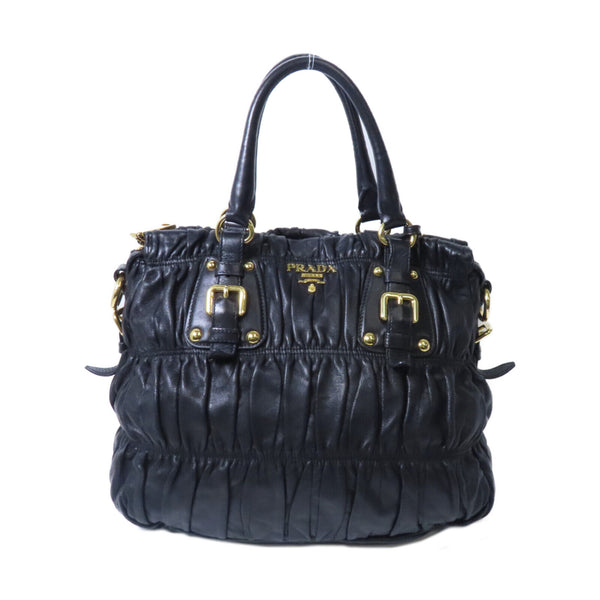 PRADA GHW Gaufre Tote Bag BN1336 Nappa Leather Black