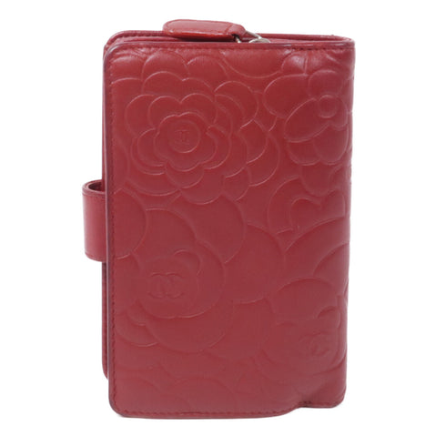 CHANEL CC SHW Wallet Lambskin Leather Red