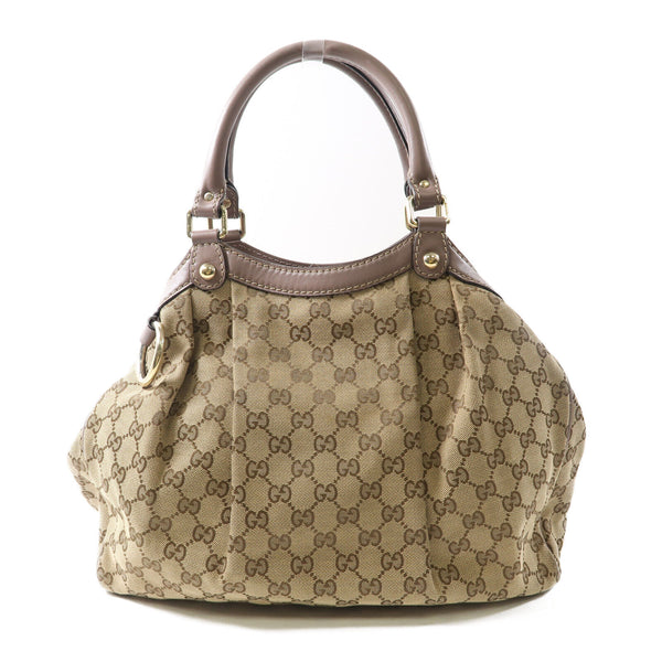 GUCCI GG GHW Sukey Tote Bag 211944 Canvas Brown