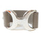 HERMES SHW Pavane Bracelet Bangle Veau Epsom Leather Etain Gray Hermes #XS #15cm