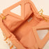 BOTTEGA VENETA BV GHW Shell Fringe V Chain Shoulder Shell/Calfskin Pink/White