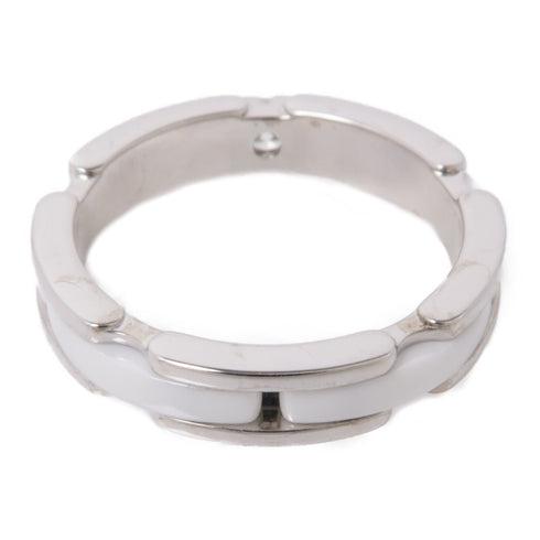 CHANEL CC Ultra Ring 18K White Gold Ceramic US#5.5