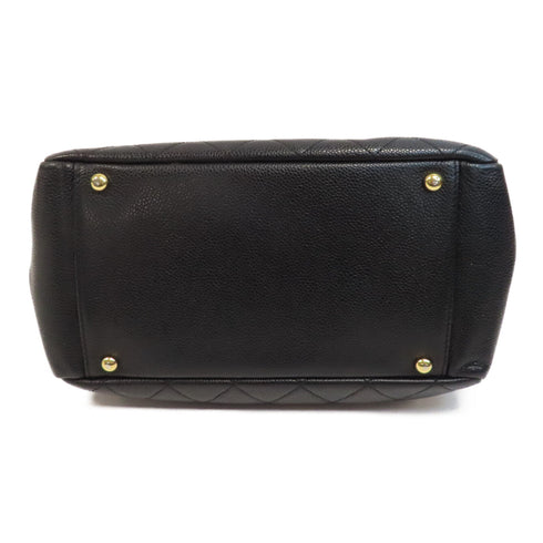 CHANEL Quilted CC GHW Petite Timeless Chain Tote Bag Leather Black