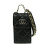 CHANEL Quilted CC Chanel 19 Phone Holder With Chain Shoulder Bag Calfskin Black