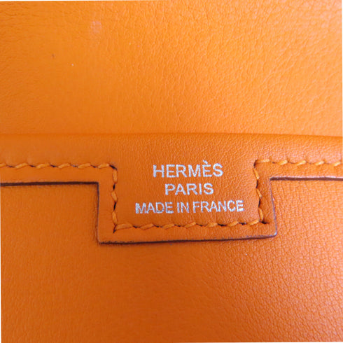 HERMES Jige Clutch Bag Veau Swift Leather Orange