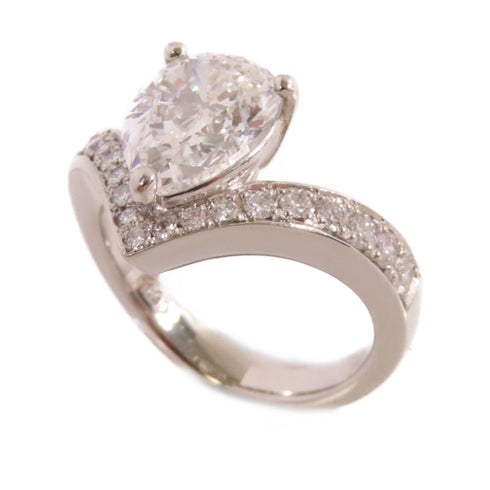 FINE JEWELRY 2.032ct Diamond 0.33ct Diamond Ring PT900 Platinum US#4.5