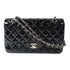CHANEL CC SHW Chain Shoulder Bag Patent Leather Black v1