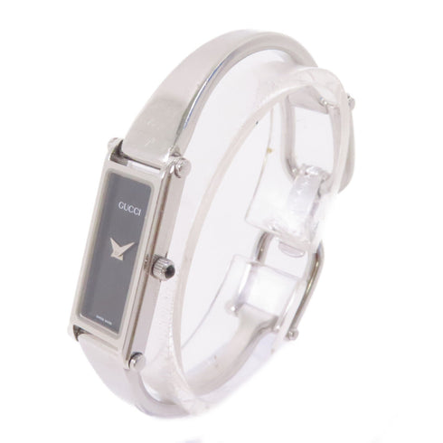 GUCCI GG Bangle Black Dial Quartz Watch 1500L Stainless Steel Black