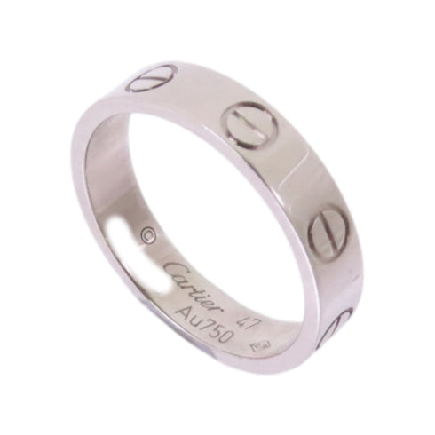 CARTIER Mini Love Ring Cartier#47 US#3.75 18K White Gold