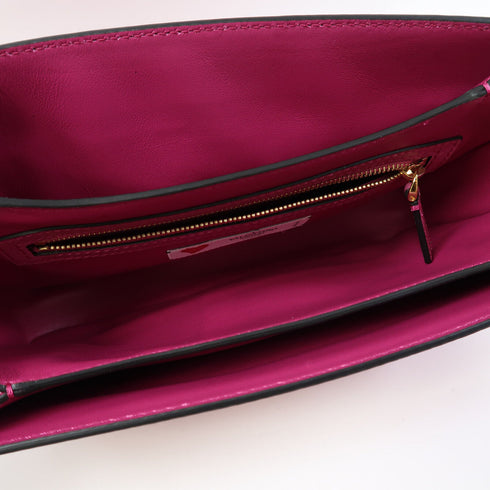 Valentino GHW Chain Shoulder Bag Calfskin Leather Pink