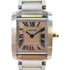 CARTIER Tank Francaise Quartz Watch 18K Yellow Gold Stainless Steel Shell Pink