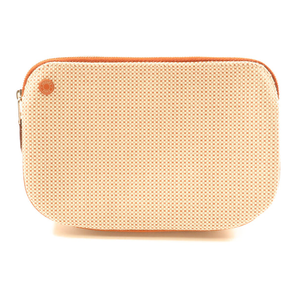 HERMES PHW Pouch Cotton Brown