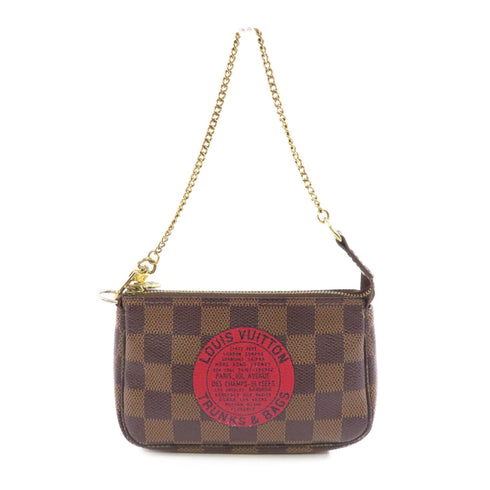 LOUIS VUITTON LV GHW Mini Pochette Accessories Chain Bag N58011 Damier Ebene