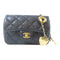 CHANEL Quilted CC GHW Mini Flap Heart Charms Shoulder Bag AS3457 Lambskin Black