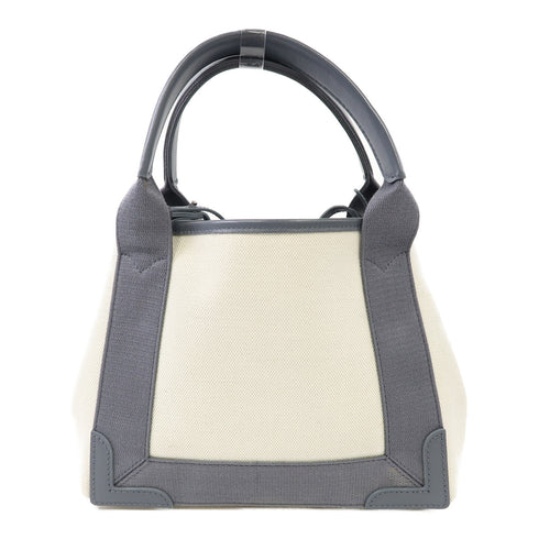 BALENCIAGA SHW Cabas Shoulder Tote Bag XS Canvas Grey/White