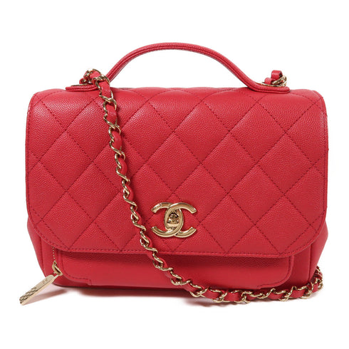 CHANEL CC GHW Business Affinity 2 Way Chain Shoulder Bag Calfskin Leather